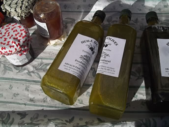 Local artisanal olive oil in the market