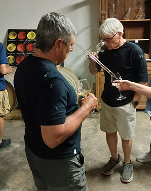 Barrel tasting with Fred Boutin.